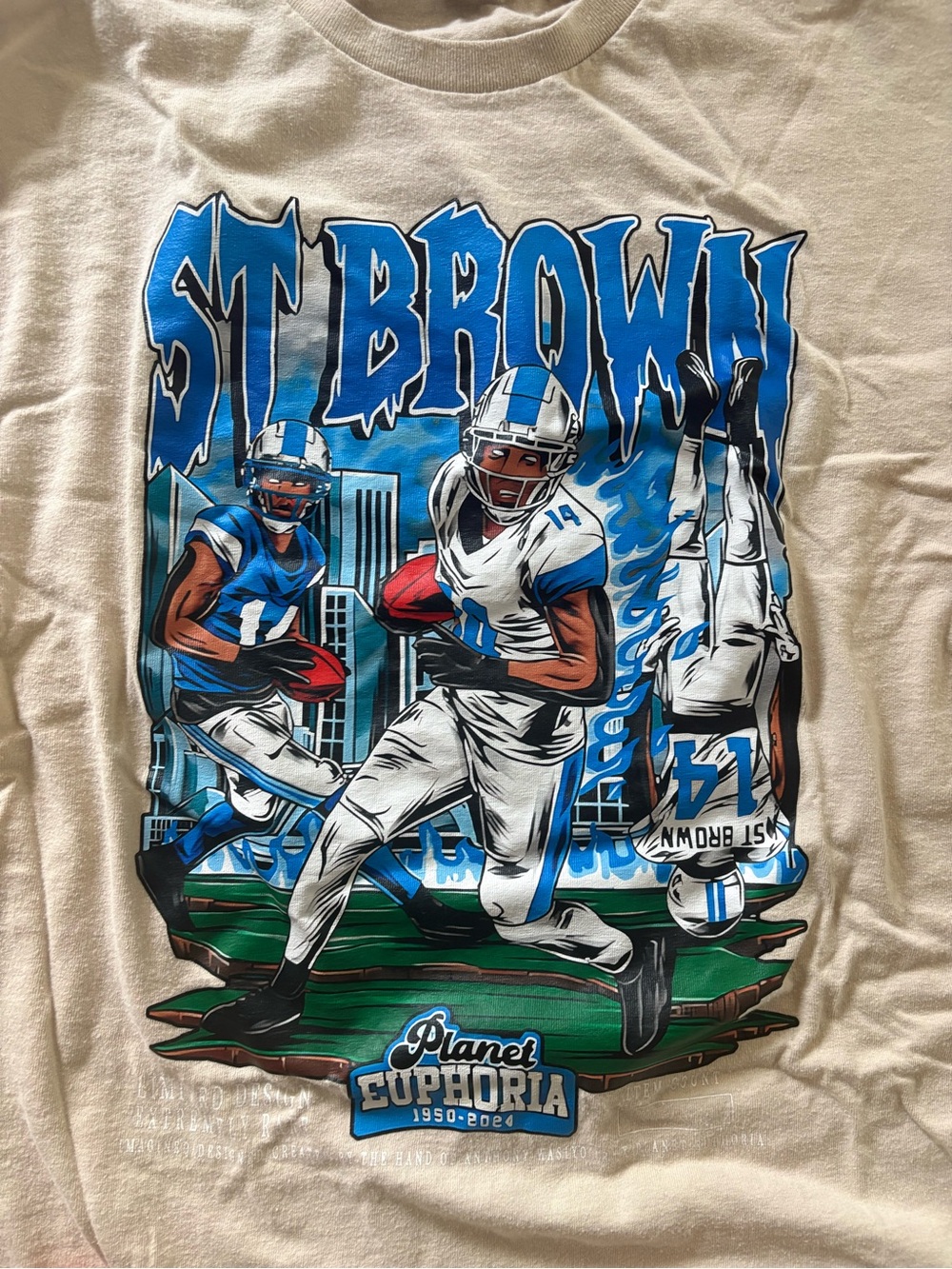 St. Brown Graphic Short Sleeve Tees - Blue & White